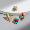 4Pcs Adjustable Alloy Finger Rings Sets RJEW-L131-02G-2