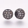 Brass Micro Pave Cubic Zirconia Beads ZIRC-G092-24B-05-1