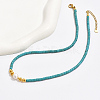 Synthetic Turquoise Column & Natural Pearl Beaded Necklace DK7962-1-3