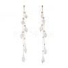 Natural White Moonstone Dangle Stud Earring EJEW-JE04122-01-1
