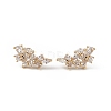 Clear Cubic Zirconia Flower Stud Earrings EJEW-L234-079G-1