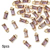 5Pcs Transparent Glass Charms GLAA-YW0004-40D-1