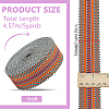 5 Yards Polyester Striped Jacquard Ribbon OCOR-WH0078-287B-2