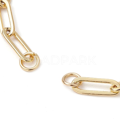 Brass Paperclip Chains Links Bracelet Making AJEW-JB01217-1