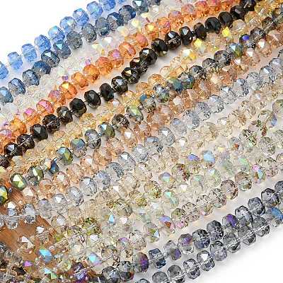 Transparent Electroplate Glass Beads Strands EGLA-P062-01A-1