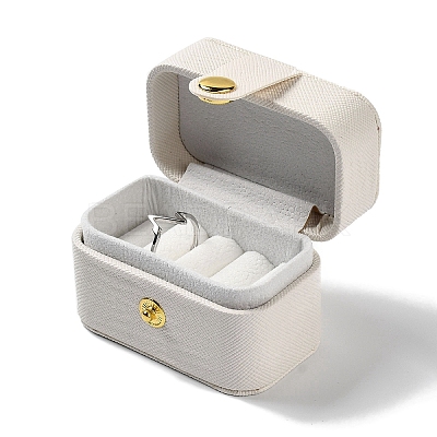 Rectangle PU Leather Jewelry Ring Storage Boxes CON-K002-06D-1