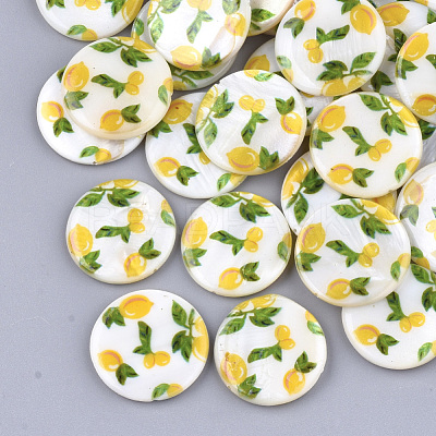 Printed Freshwater Shell Beads SHEL-S274-63A-1