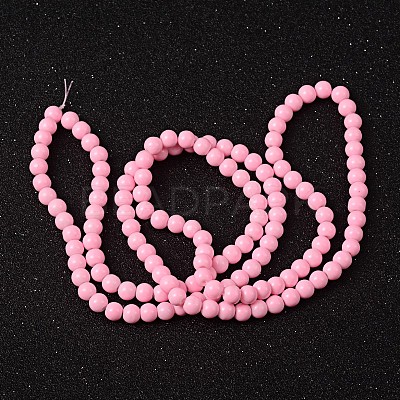 Painted Glass Bead Strands DGLA-S071-6mm-37-1