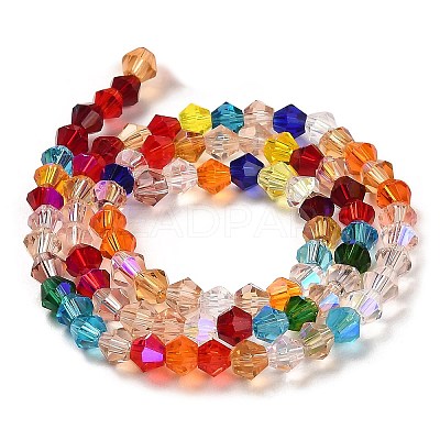 Transparent Electroplate Glass Beads Strands GLAA-F029-4mm-D29-1