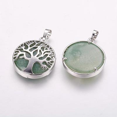 Natural Green Aventurine Pendants G-E388-01P-1