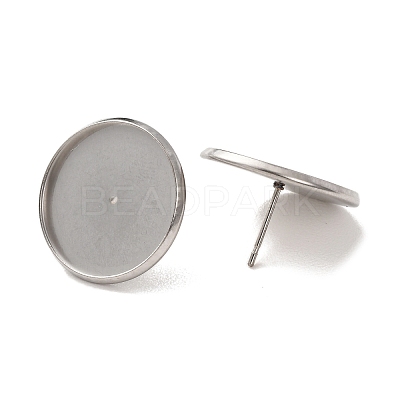 201 Stainless Steel Stud Earring Settings SA-CBAB174-01P-D-1
