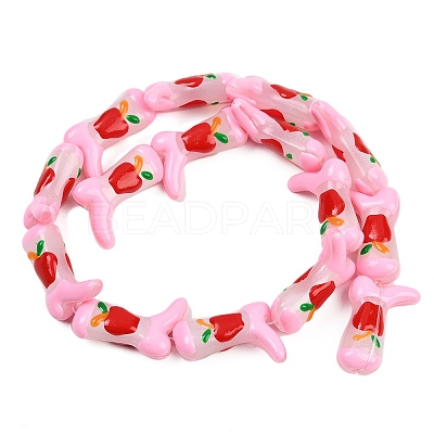 Boot Baking Paint Glass Enamel Beads LAMP-C020-02B-1