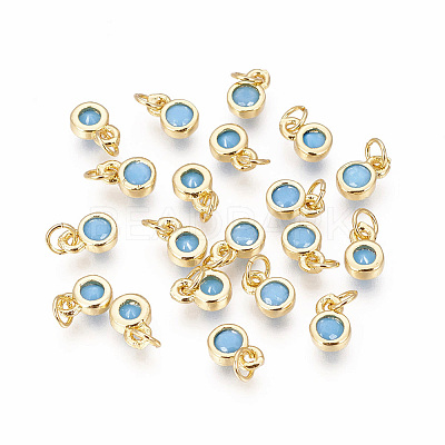 Brass with Single Cubic Zirconia Charms LS-ZIRC-F095-03G-01-1