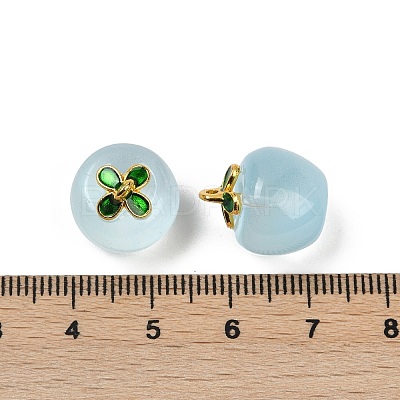 Transparent Glass Apple Pendants DGLA-E004-16E-1