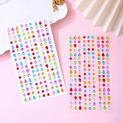 Acrylic Rhinestone Stickers PW-WG81745-01-1