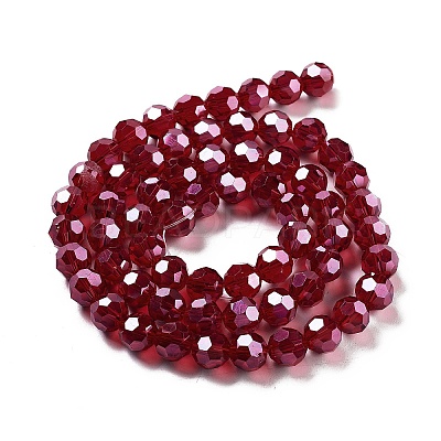 Electroplate Transparent Glass Beads Strands X-EGLA-A035-T10mm-A07-1