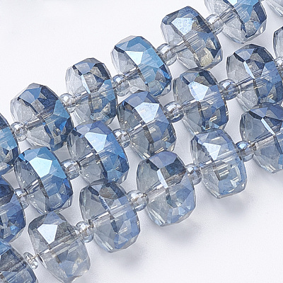 Electroplat Glass Beads Strands X-EGLA-Q092-8mm-D05-1