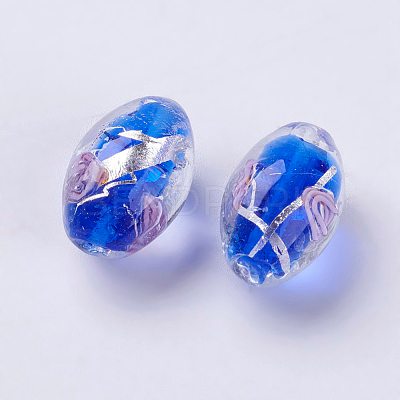 Handmade Silver Foil Lampwork Beads LAMP-J089-I04-1