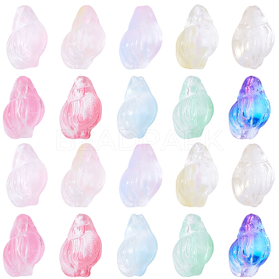 80Pcs 10 Colors Transparent Spray Paint Glass Beads GLAA-SC0003-33-1