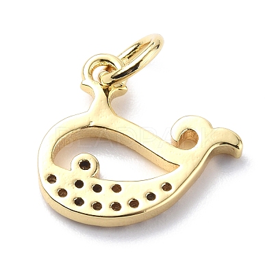 Brass Micro Pave Cubic Zirconia Charms ZIRC-F131-13G-1