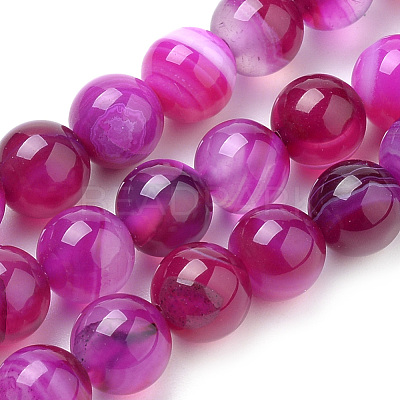 Natural Striped Agate/Banded Agate Beads Strands G-S259-04G-12mm-1