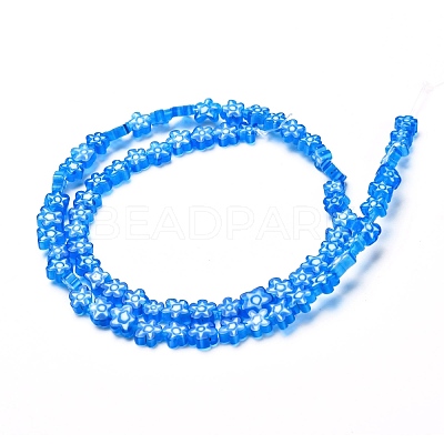 Handmade Millefiori Glass Bead Strands X-LAMP-J035-6mm-18-1