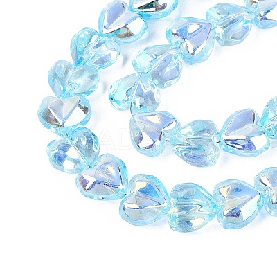 Electroplate Transparent Glass Beads Strands X-EGLA-N056-01A-04-1