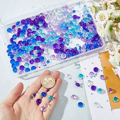 15 Styles Transparent Acrylic Rhinestone Cabochons MACR-SC0001-39-1
