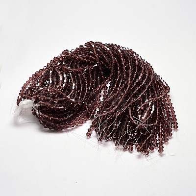 Imitate Austrian Crystal Bicone Glass Beads Strands GLAA-F029-4x4mm-05-1