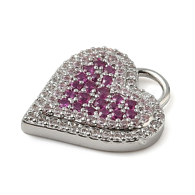 Brass Micro Pave Cubic Zirconia Pendants KK-I276-29P-04-1