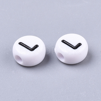 White Opaque Acrylic Beads SACR-R249-01M-1