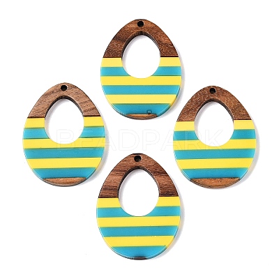 Epoxy Resin & Walnut Wood Pendants RESI-N039-121P-1