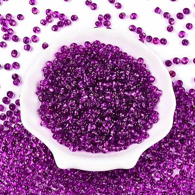 6/0 Baking Paint Transparent Fringe Glass Seed Beads X1-SEED-N006-06H-1