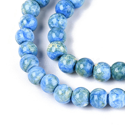 Baking Paint Glass Beads Strands DGLA-N016-4mm-09-1