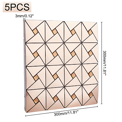 Square Mosaic Aluminum Plastic Self-Adhesive Wall Stickers DIY-WH0257-15B-1