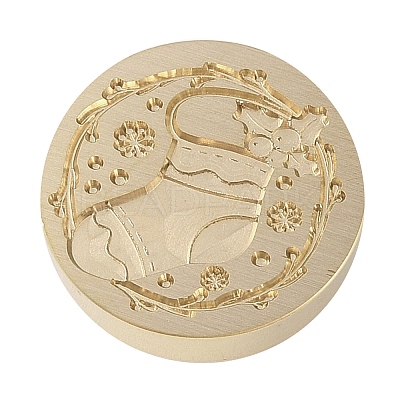Christmas Series Wax Seal Brass Stamp Head LS-AJEW-M037-01G-11-1
