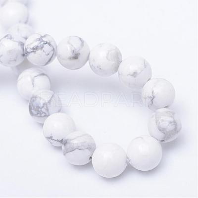 Round Natural Howlite Bead Strands G-R345-6mm-18-1