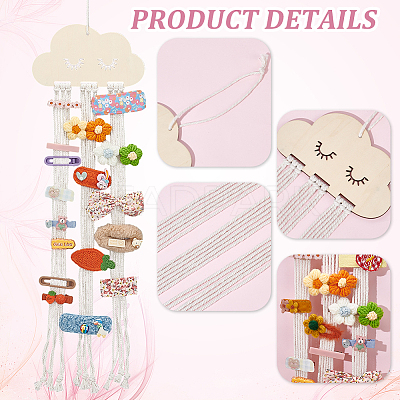 Cloud Wooden Hairpin Hair Clip Hanging Holder Storage Organizer WH-WG78846-01-1