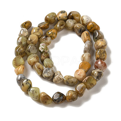 Natural Yellow Moss Agate Beads Strands G-B078-D13-01-1