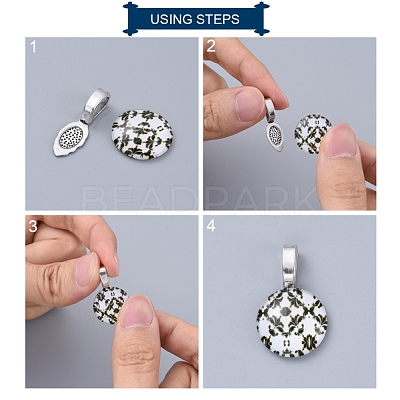 Tibetan Style Alloy Glue-on Flat Pad Bails LF10728Y-NF-1