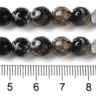 Dyed & Heated Natural Fire Crackle Agate Beads Strands G-P539-B01-10-1