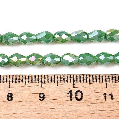 Opaque Solid Color Electroplate Glass Beads Strands LS-EGLA-N013-P4mm-B04-1