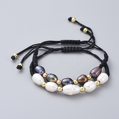 Braided Bead Bracelets BJEW-JB04820-02-1