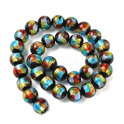 Handmade Foil Glass Beads LAMP-K039-37C-1