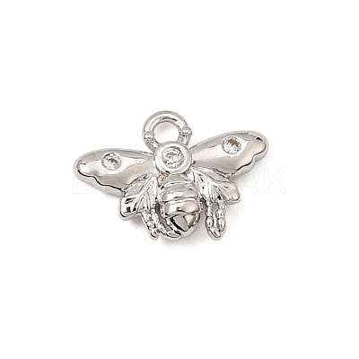Brass Micro Pave Clear Cubic Zirconia Charms CU-CBA3D76-03P-03-1