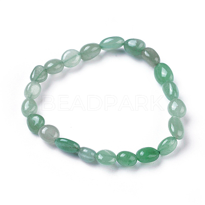 Natural Green Aventurine Bead Stretch Bracelets BJEW-K213-03-1
