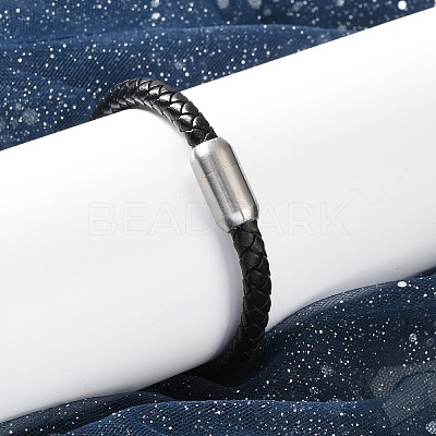 Man's Braided Leather Cord Bracelets BJEW-JB04255-02-1