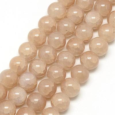 Baking Paint Crackle Glass Bead Strands DGLA-Q023-8mm-YS25-1