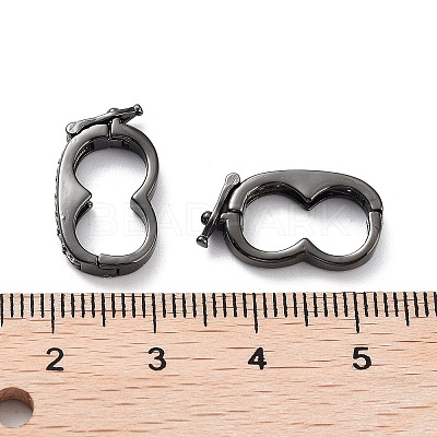 Rack Plating Brass Micro Pave Cubic Zirconia Twister Clasps ZIRC-I012-16B-RS-1