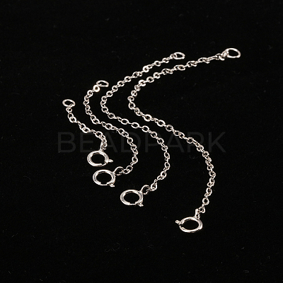 Anti-Tarnish 4Pcs 4 Styles Sterling Silver Cable Chain Extender STER-GL0001-03-1